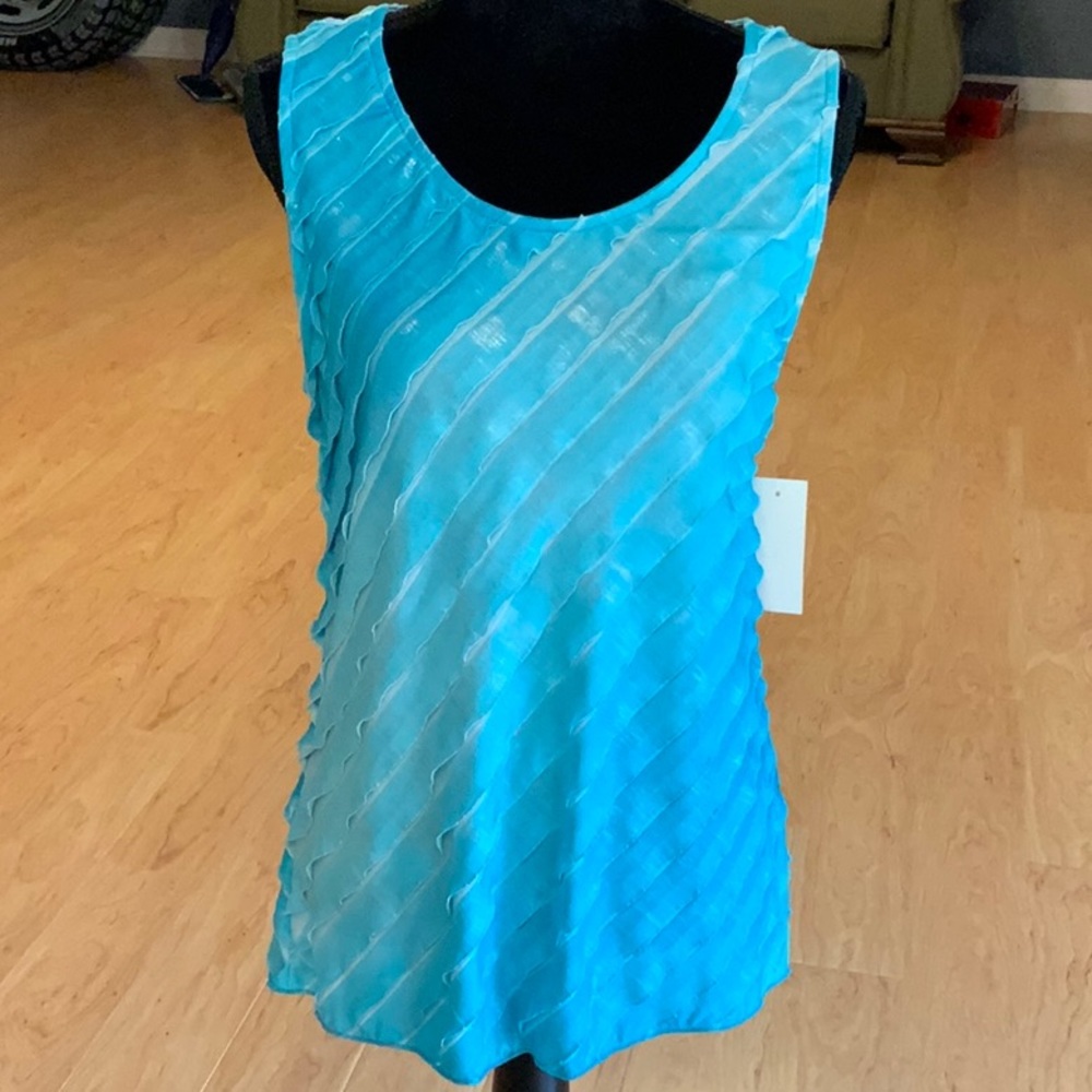 NEW Turquoise/Aqua Ruffled Tank Top